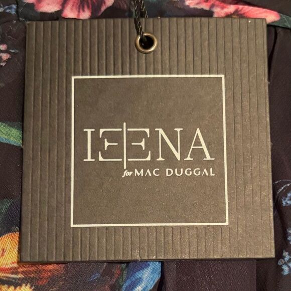 Ieena Mac Duggal 55625 Black Multi Floral Print Chiffon Dress 8 NWT Cottagecore - Picture 5 of 6